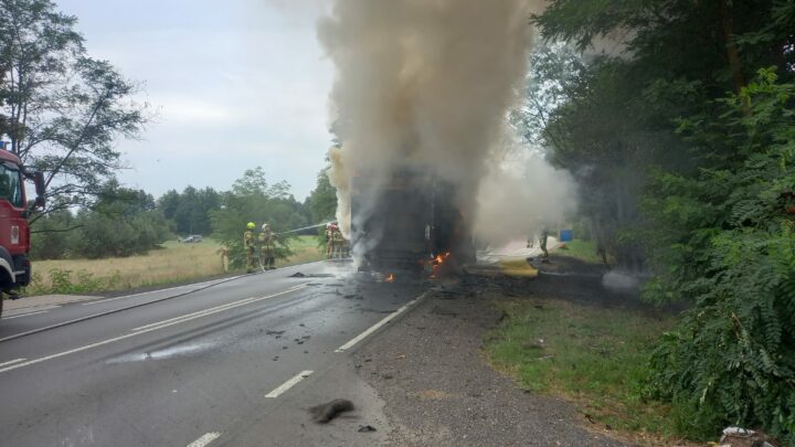 Pożar samochodu dostawczego na DK50